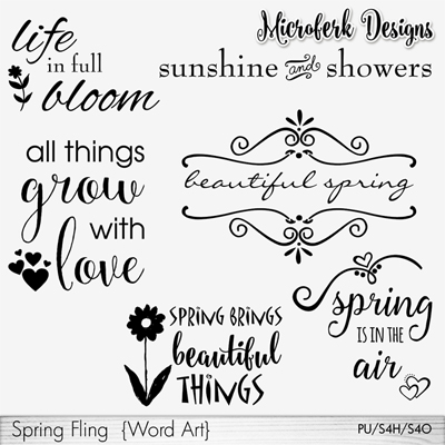 Spring Fling Word Art